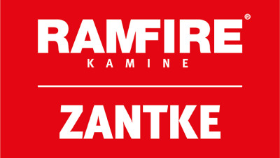 Logo RAMFIRE Ofenstudio ZANTKE RGB 300 unter WeissAufRot